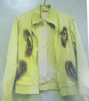 皮革鑲邊棉夾克洇色沾染與修復